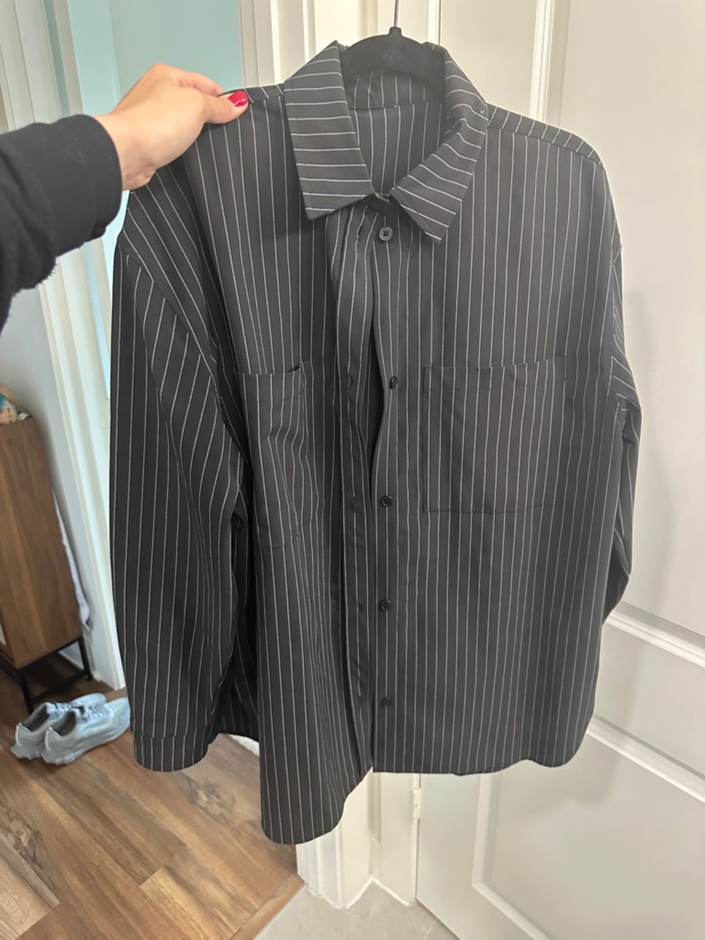 ALO Yoga Pinstripe Daylight Button-Down Long Sleeve